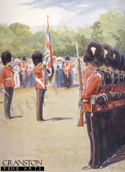 The Queen&#39;s Birthday Parade at Whitehall by William Barnes Wollen. [Postcard]