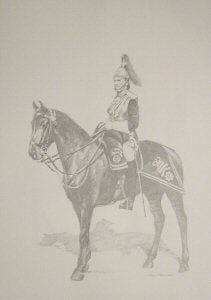 Lieutenant of the Blues (Royal Horse Guards), c.1891 [Original Drawing]